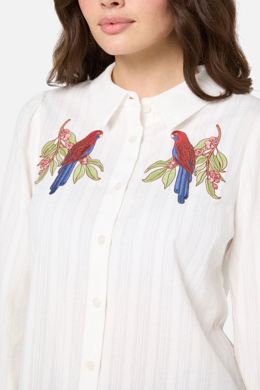 Princess Highway - Rosella Embroidered Shirt - cream