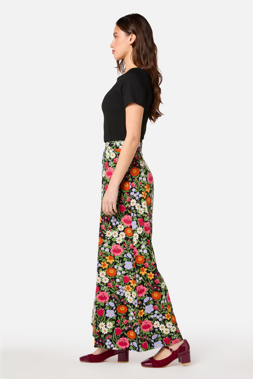 Princess Highway - Floral Field Palazzo Pant - black