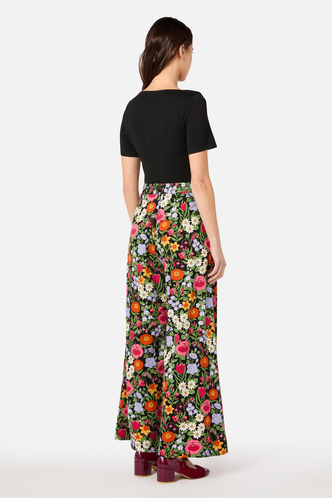 Princess Highway - Floral Field Palazzo Pant - black