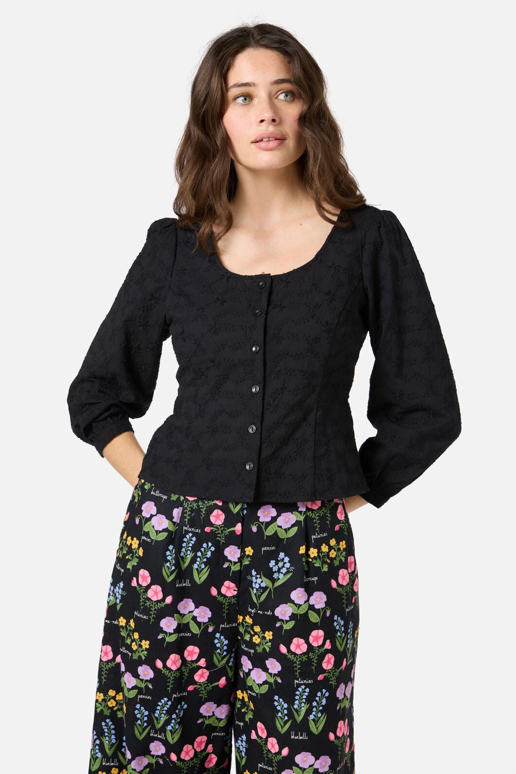 Princess Highway - Lily Broidery Top - black