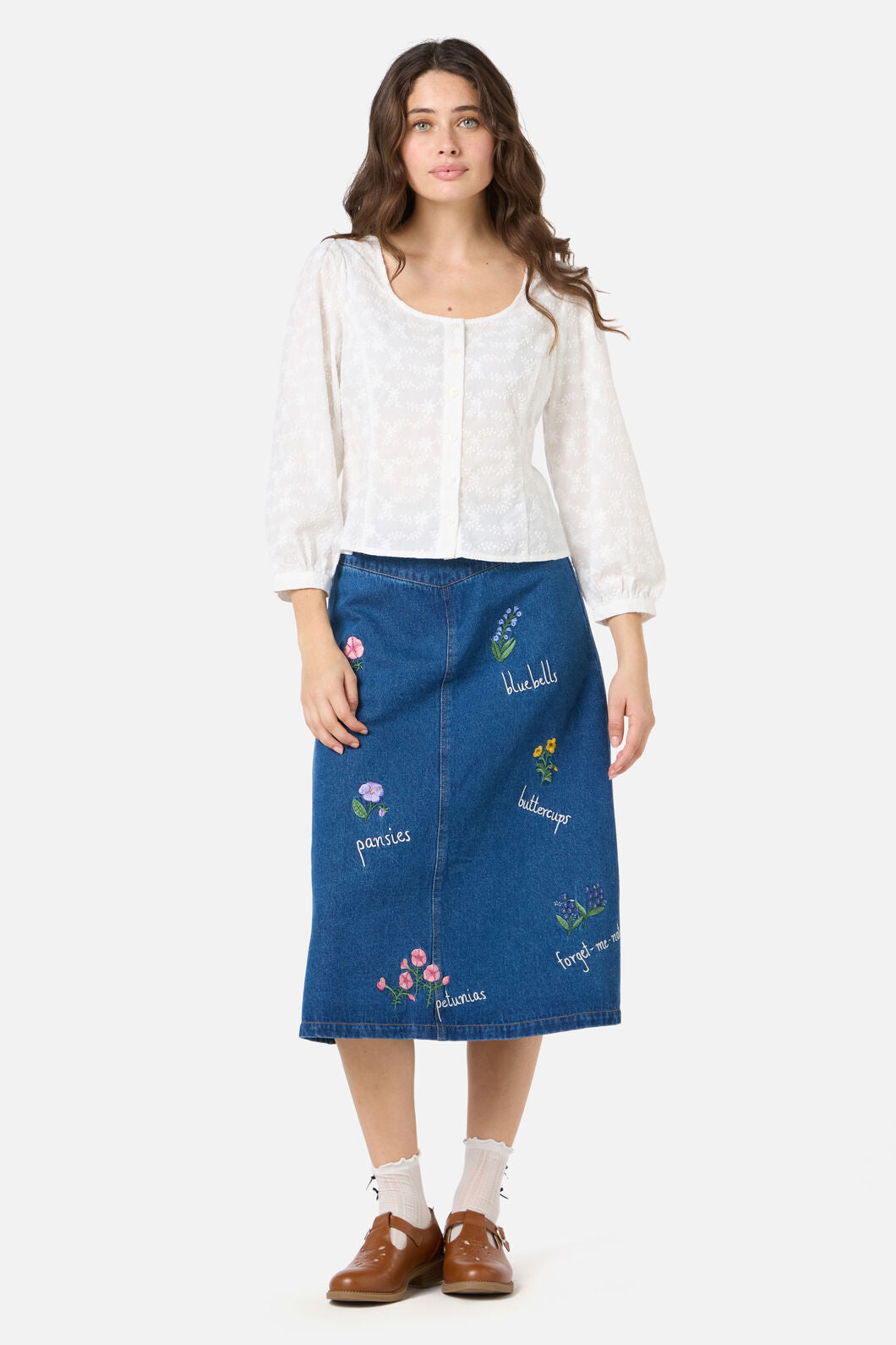Princess Highway - Lily Broidery Top - white