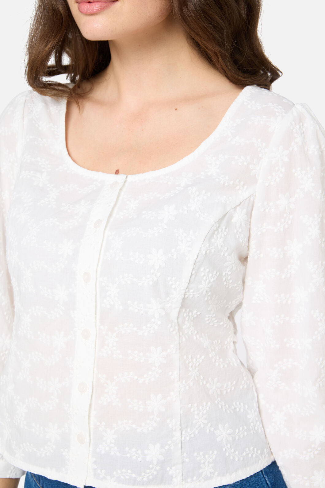 Princess Highway - Lily Broidery Top - white