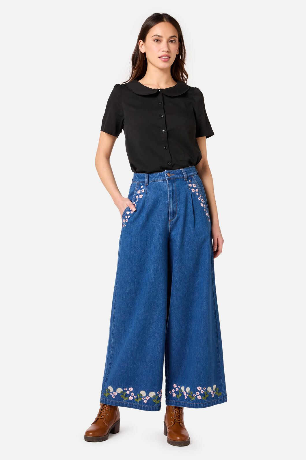 Princess Highway - Aster Short Sleeve Blouse - black