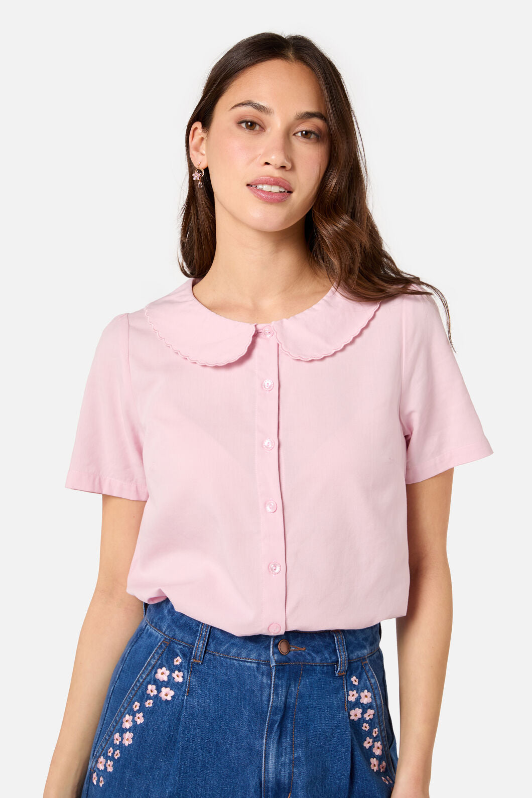 Princess Highway - Aster Short Sleeve Blouse - pink