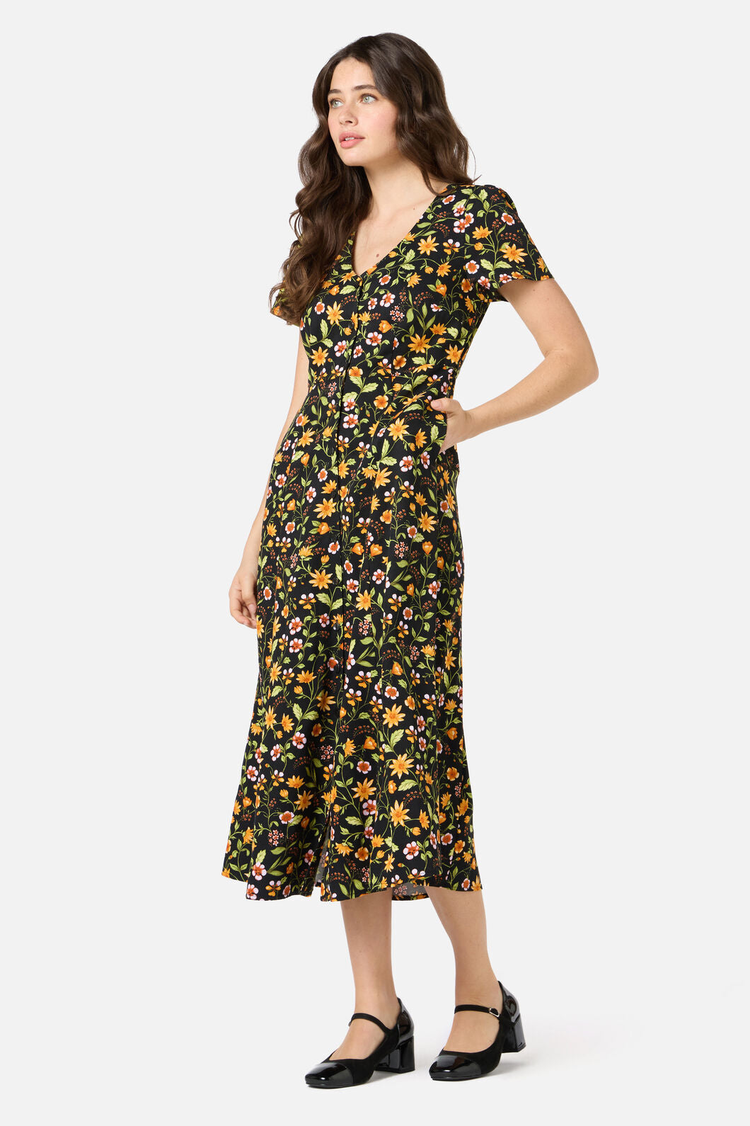 Princess Highway - Alyssa Floral Midi Dress - black
