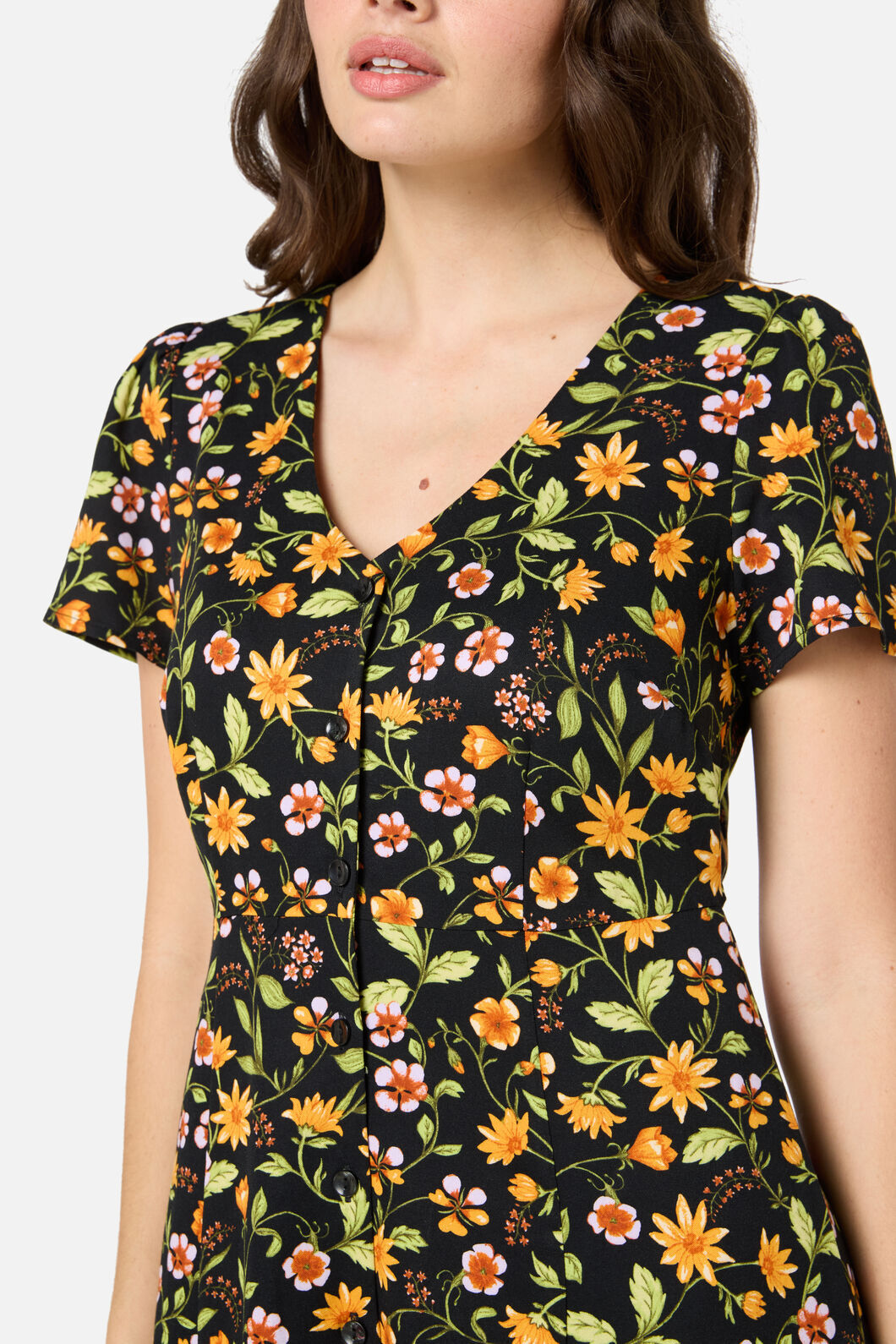 Princess Highway - Alyssa Floral Midi Dress - black
