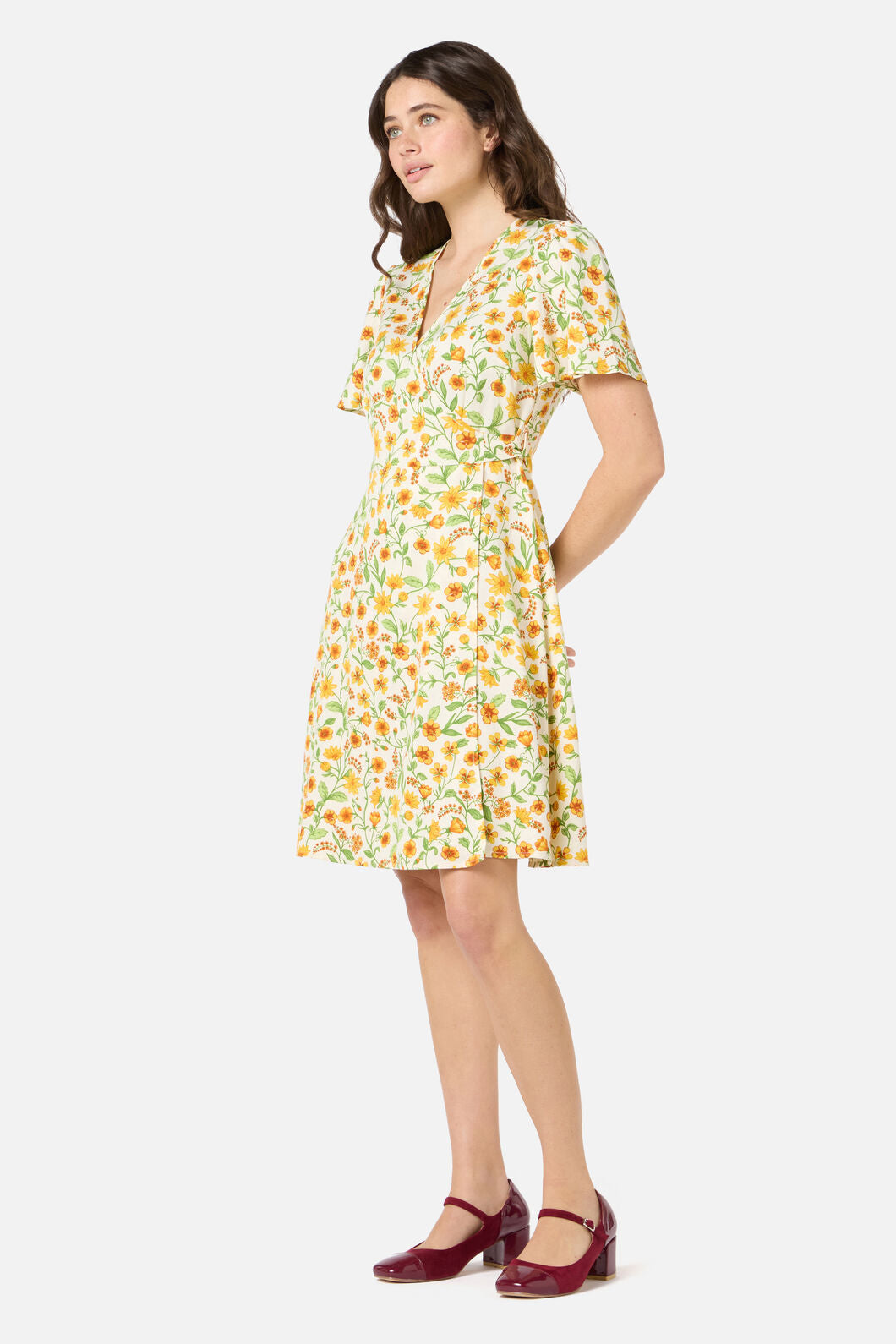 Princess Highway - Alyssa Floral Mini Wrap Dress - cream