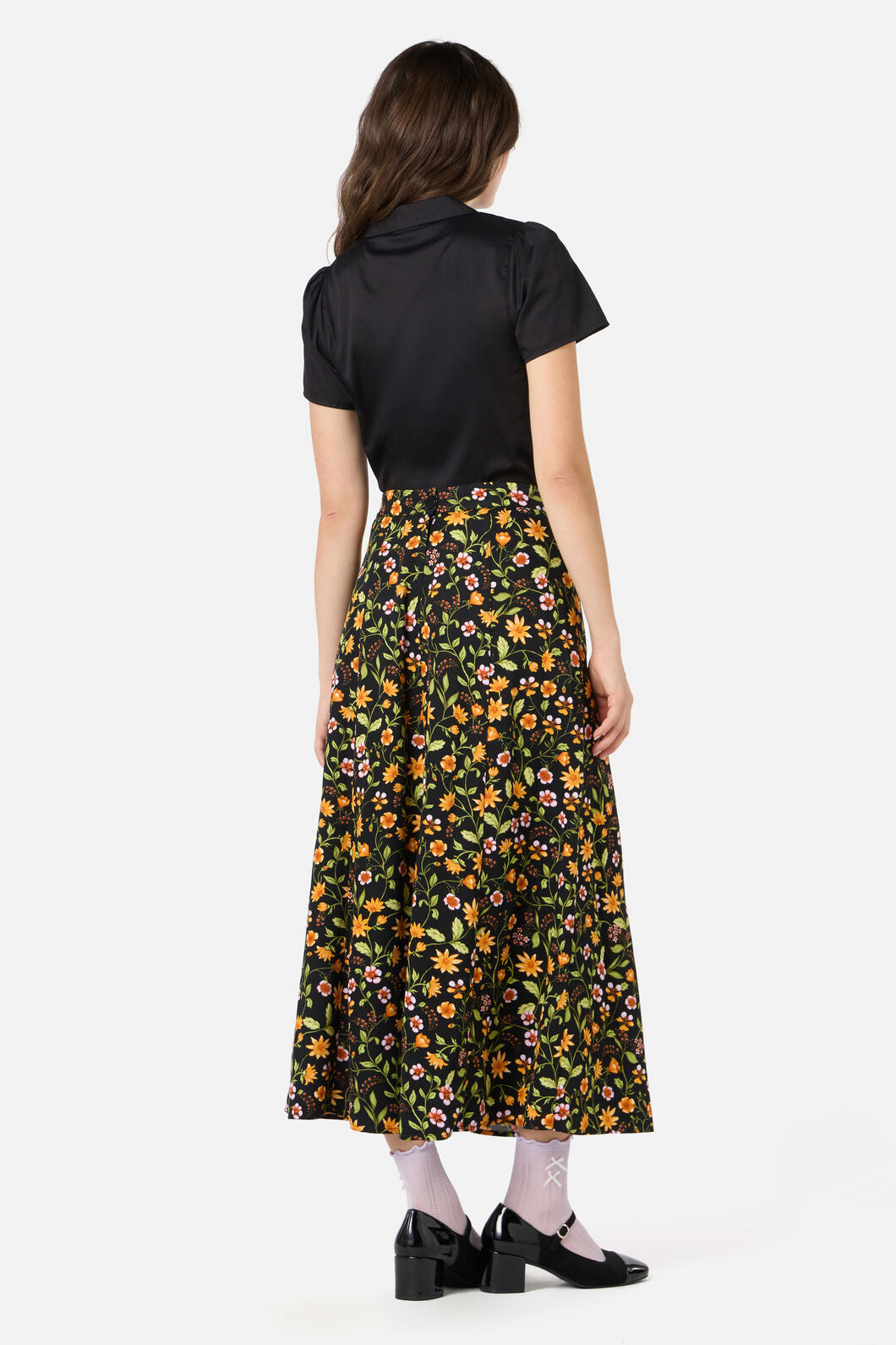 Princess Highway - Alyssa Floral Midi Skirt - black
