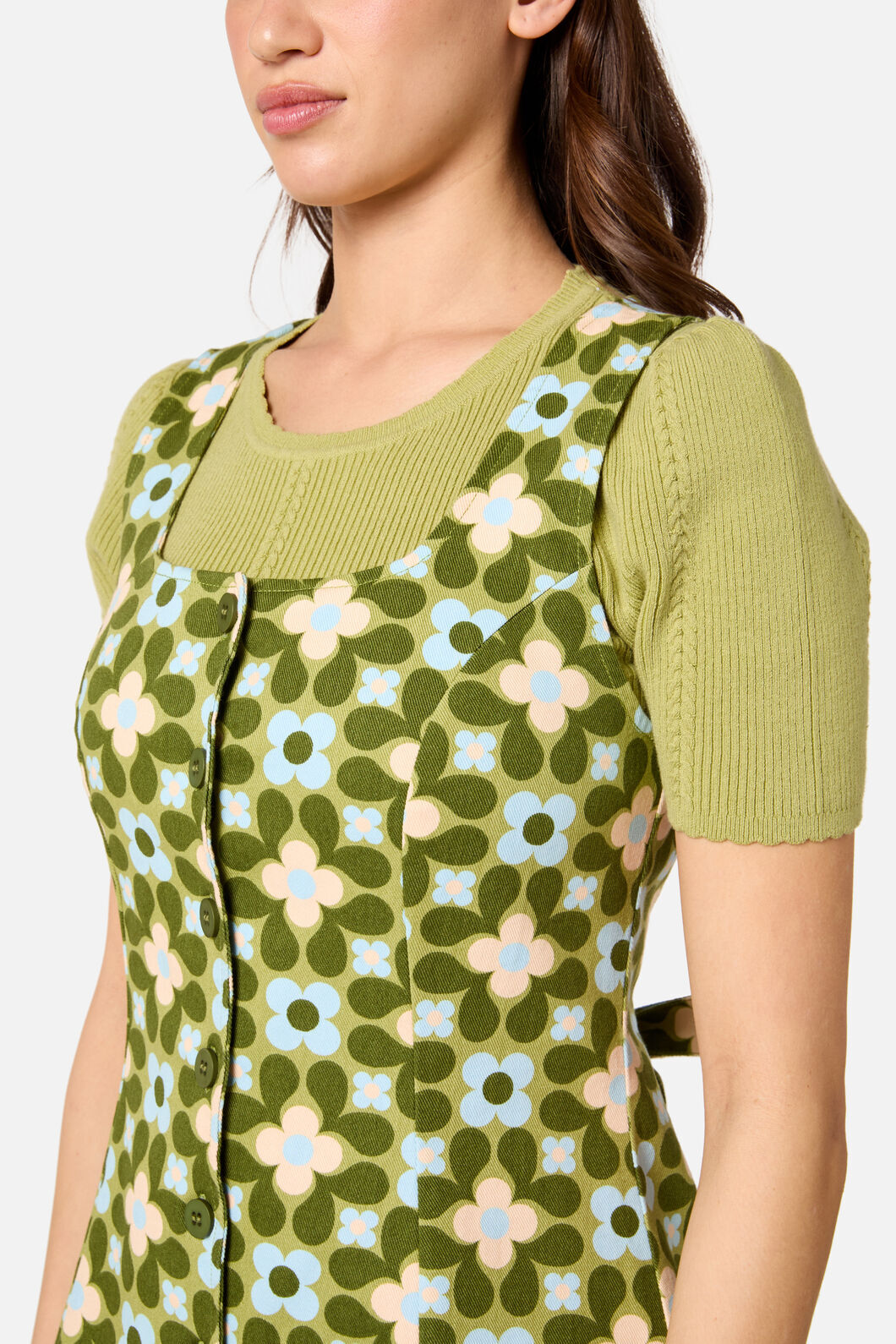 Princess Highway - Ginny 60's Mini Pinafore - green