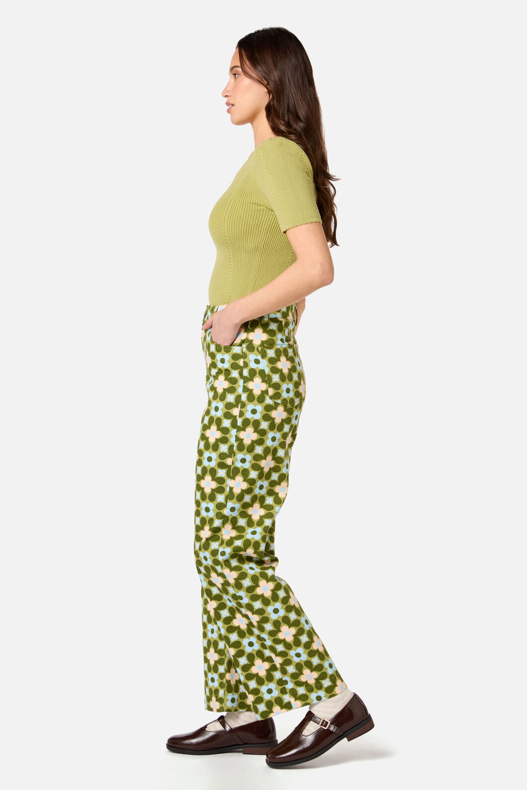 Princess Highway - Ginny 60's Printed Jean - green