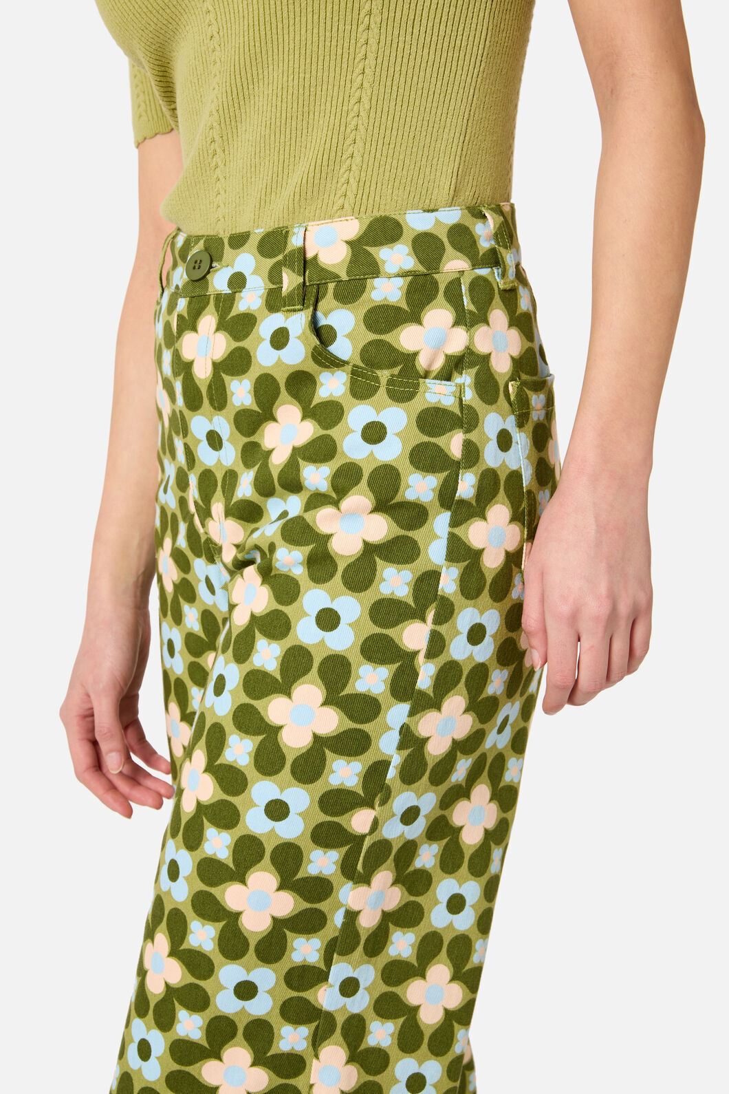 Princess Highway - Ginny 60's Printed Jean - green