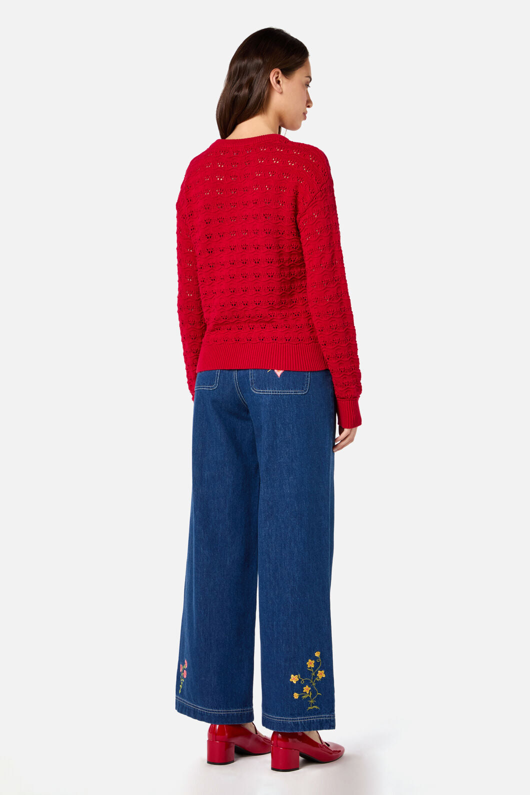 Princess Highway - Bea Lacey Knit Jumper - red