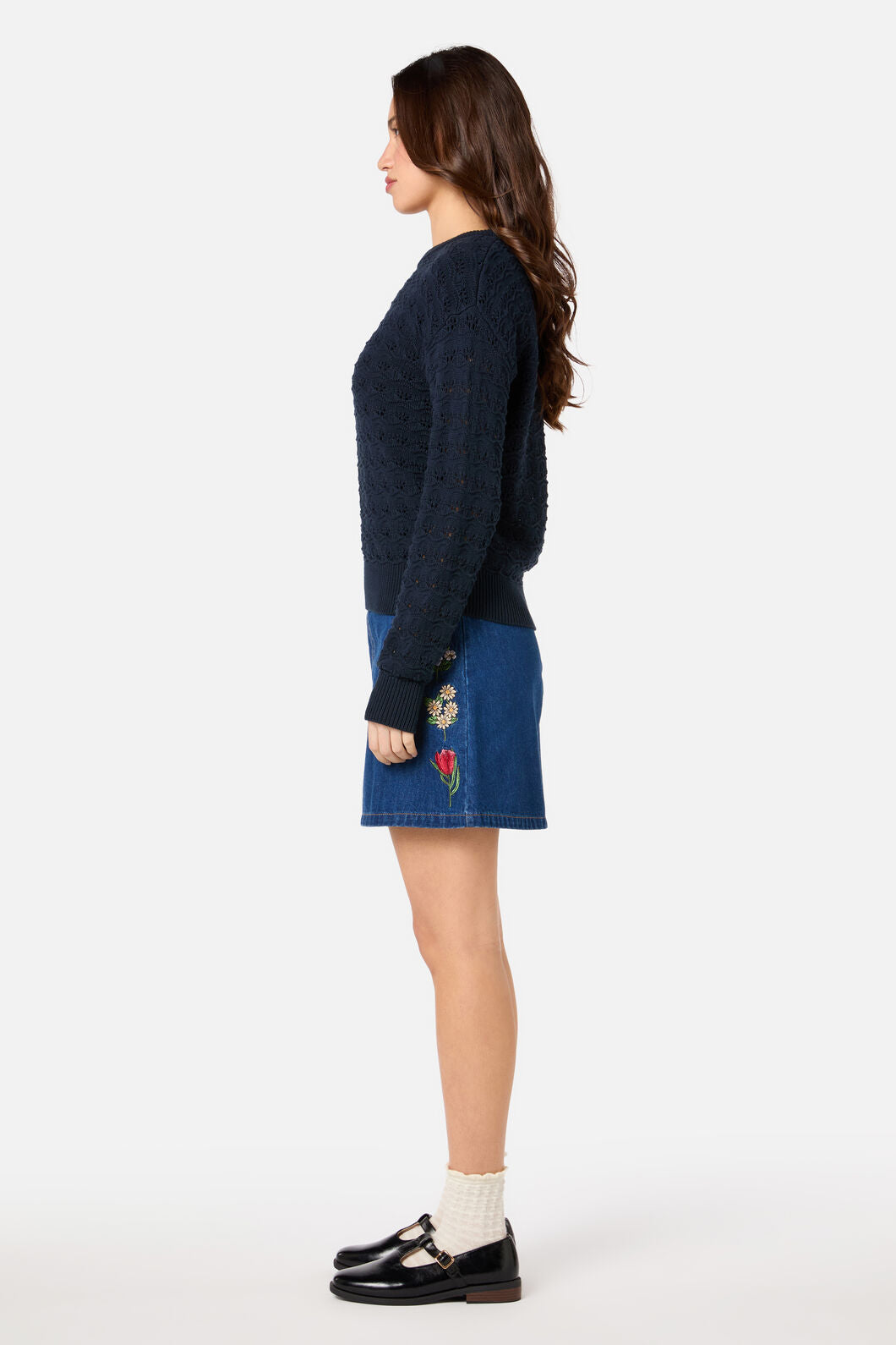 Princess Highway - Bea Lacey Knit Jumper - navy