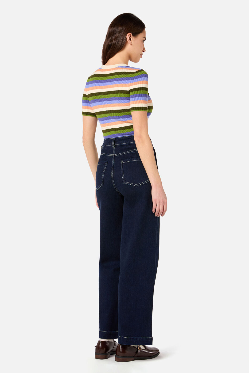 Princess Highway - Skye Stripe Rib Knit Top - green-multi