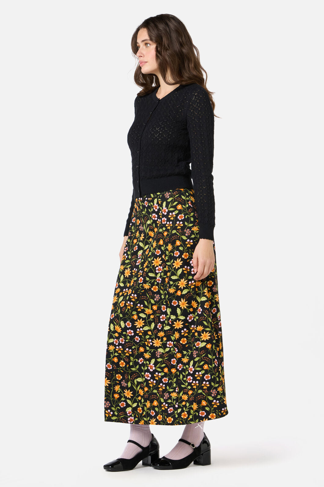 Princess Highway - Clarissa Pointelle Cardigan - black