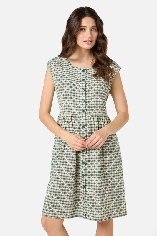 Princess Highway - Sweetheart Smock Dress - green