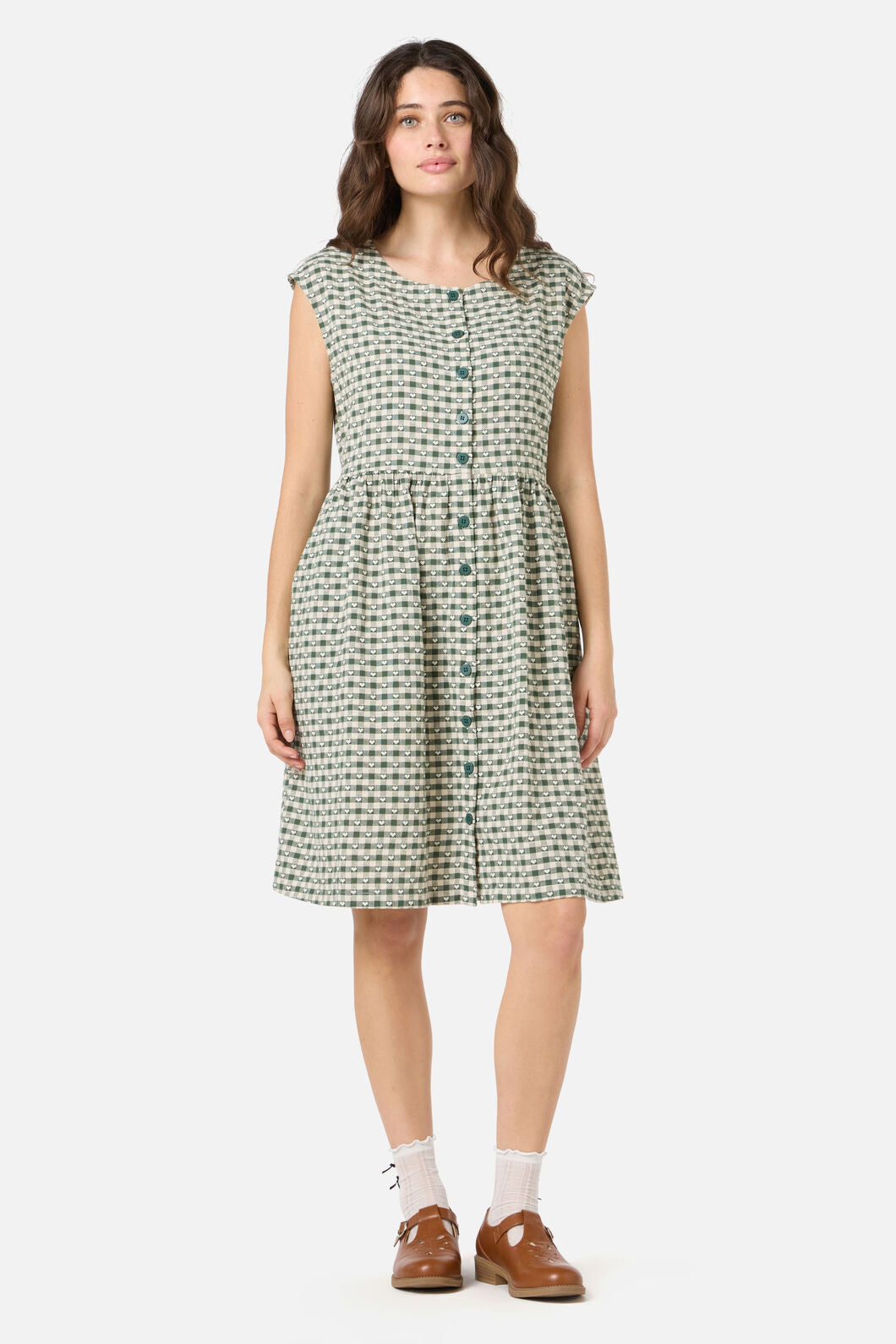 Princess Highway - Sweetheart Smock Dress - green