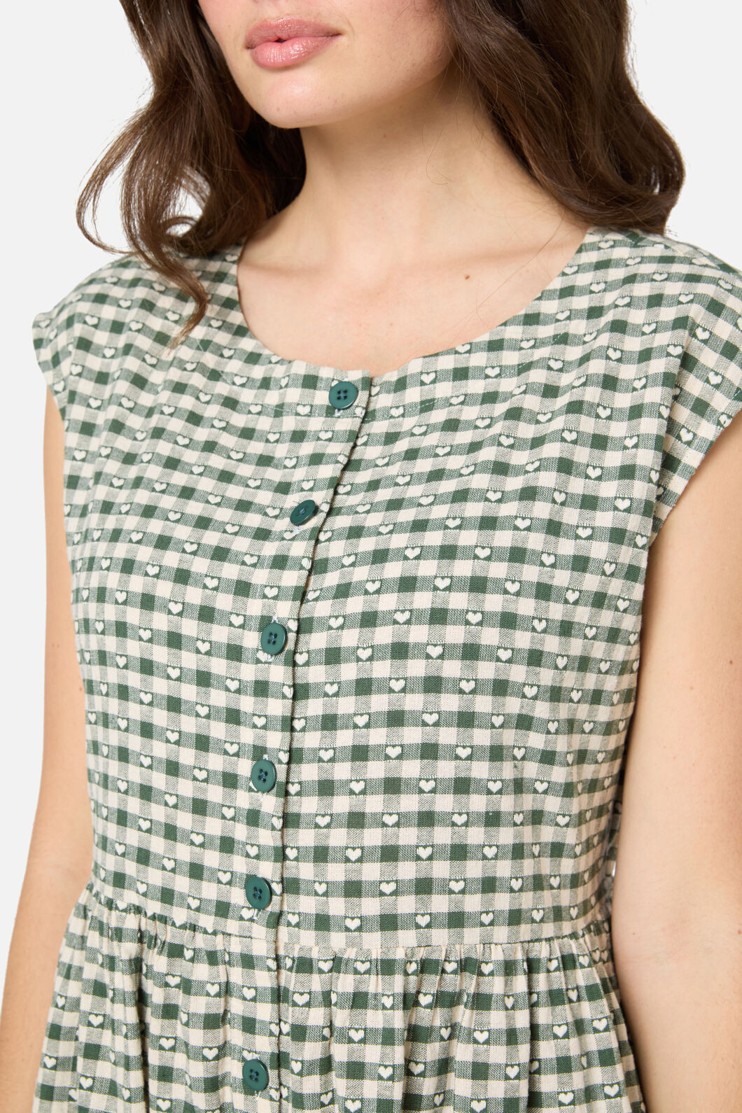 Princess Highway - Sweetheart Smock Dress - green