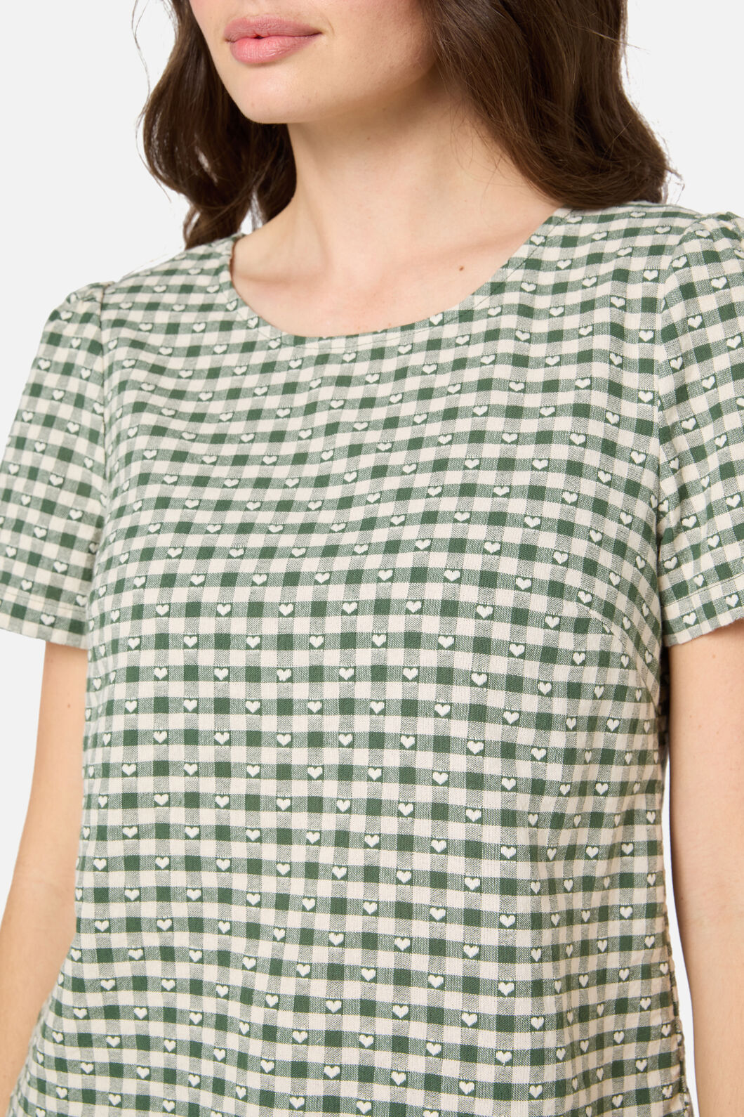 Princess Highway - Sweetheart Check Top - green