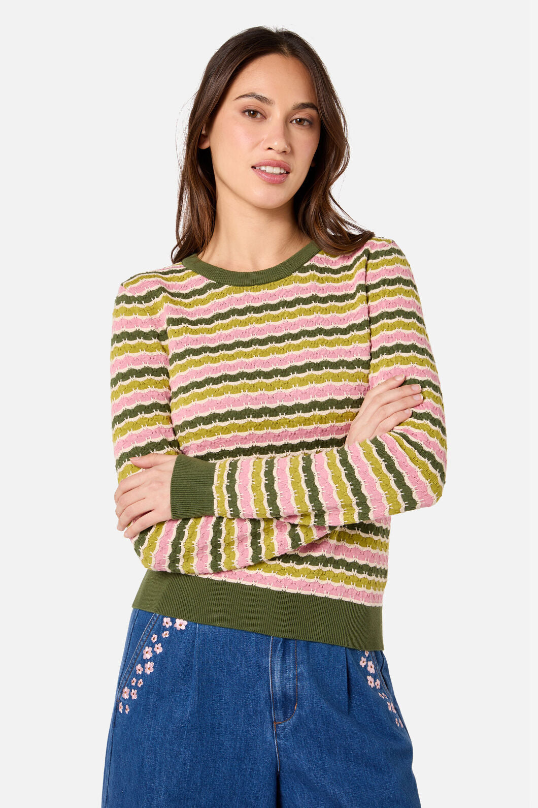 Princess Highway - Erin Knit Jumper - green-pink