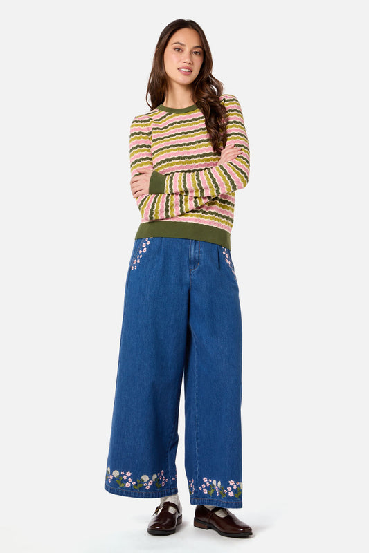 Princess Highway - Erin Knit Jumper - green-pink