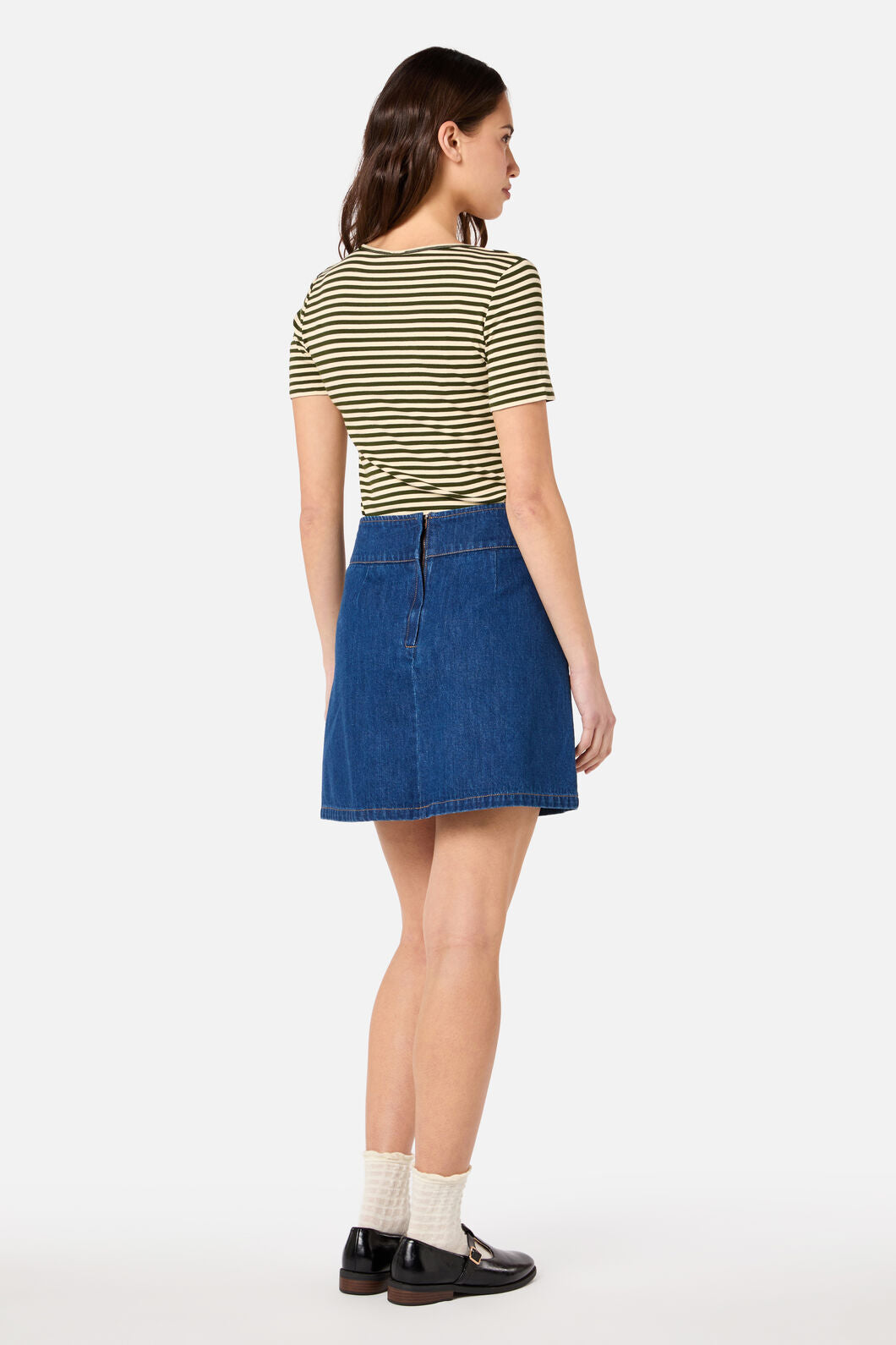 Princess Highway - Penny Stripe Tee - olive-cream