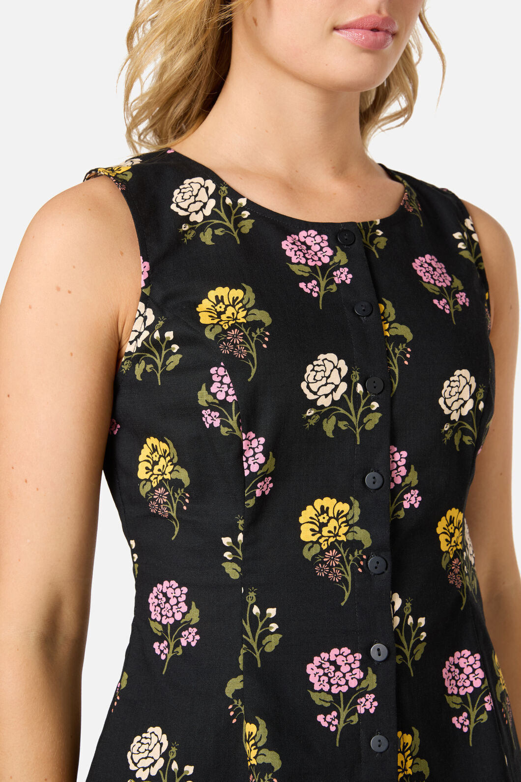 Princess Highway - Astrid Rose Button Front Top - black