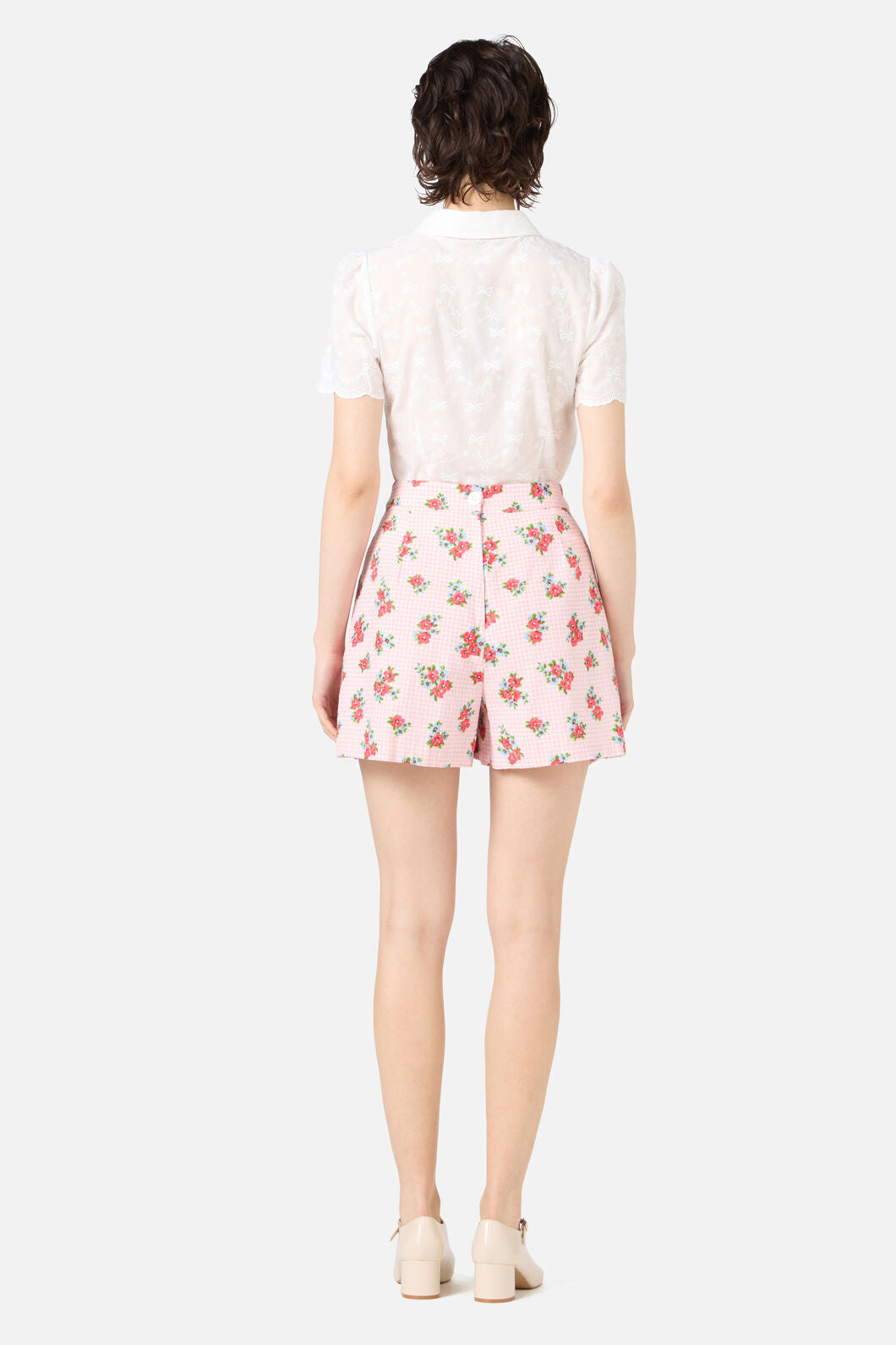 Princess Highway - Gingham Floral Shorts - pink