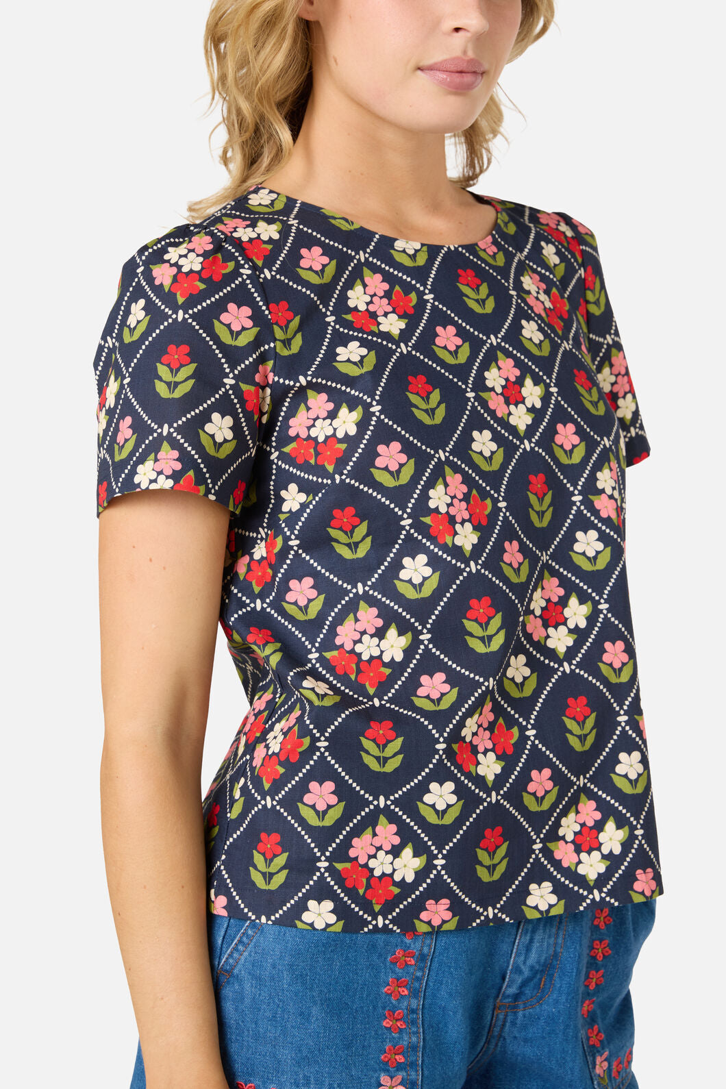 Princess Highway - Judy Short Sleeve Top - navy