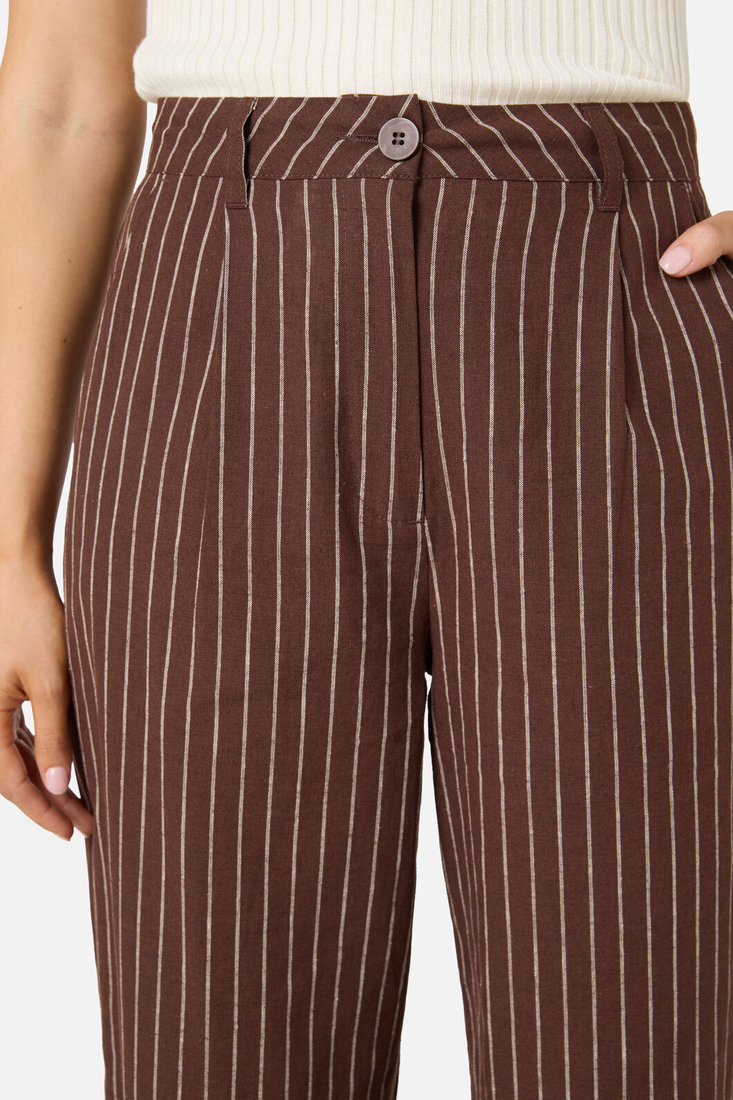 Princess Highway - Frankie Pinstripe Pant - chocolate