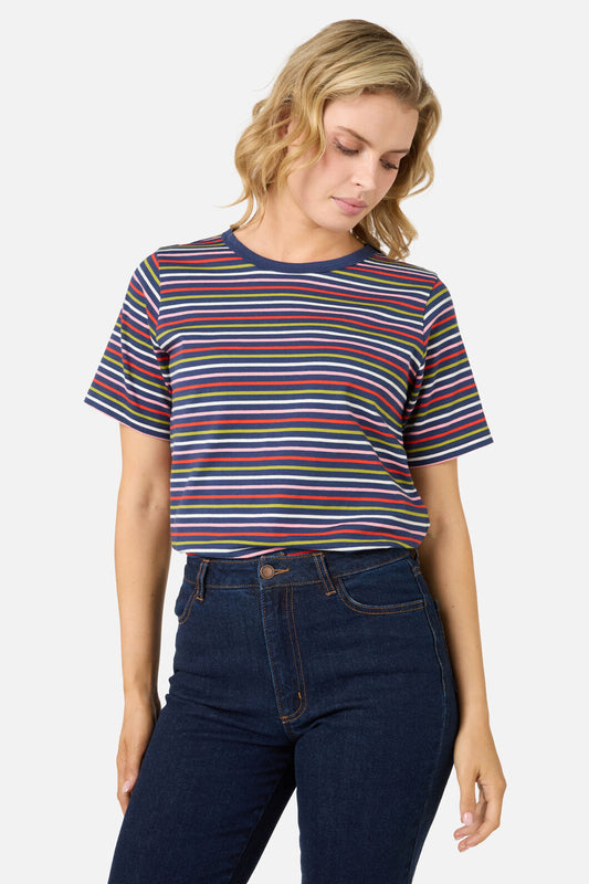 Princess Highway - Susie Retro Stripe Tee - navy-multi