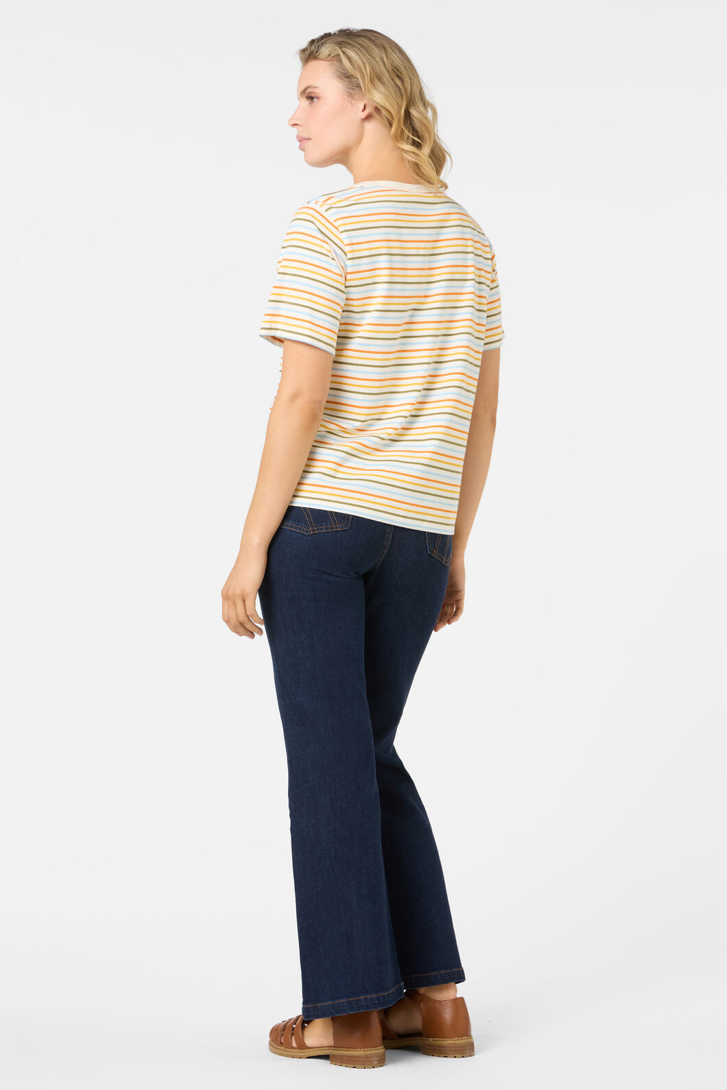 Princess Highway - Susie Retro Stripe Tee - cream-multi