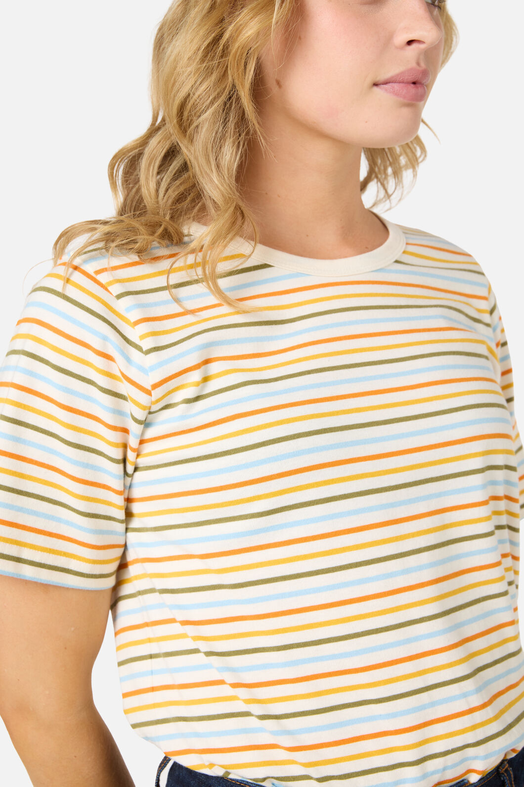 Princess Highway - Susie Retro Stripe Tee - cream-multi