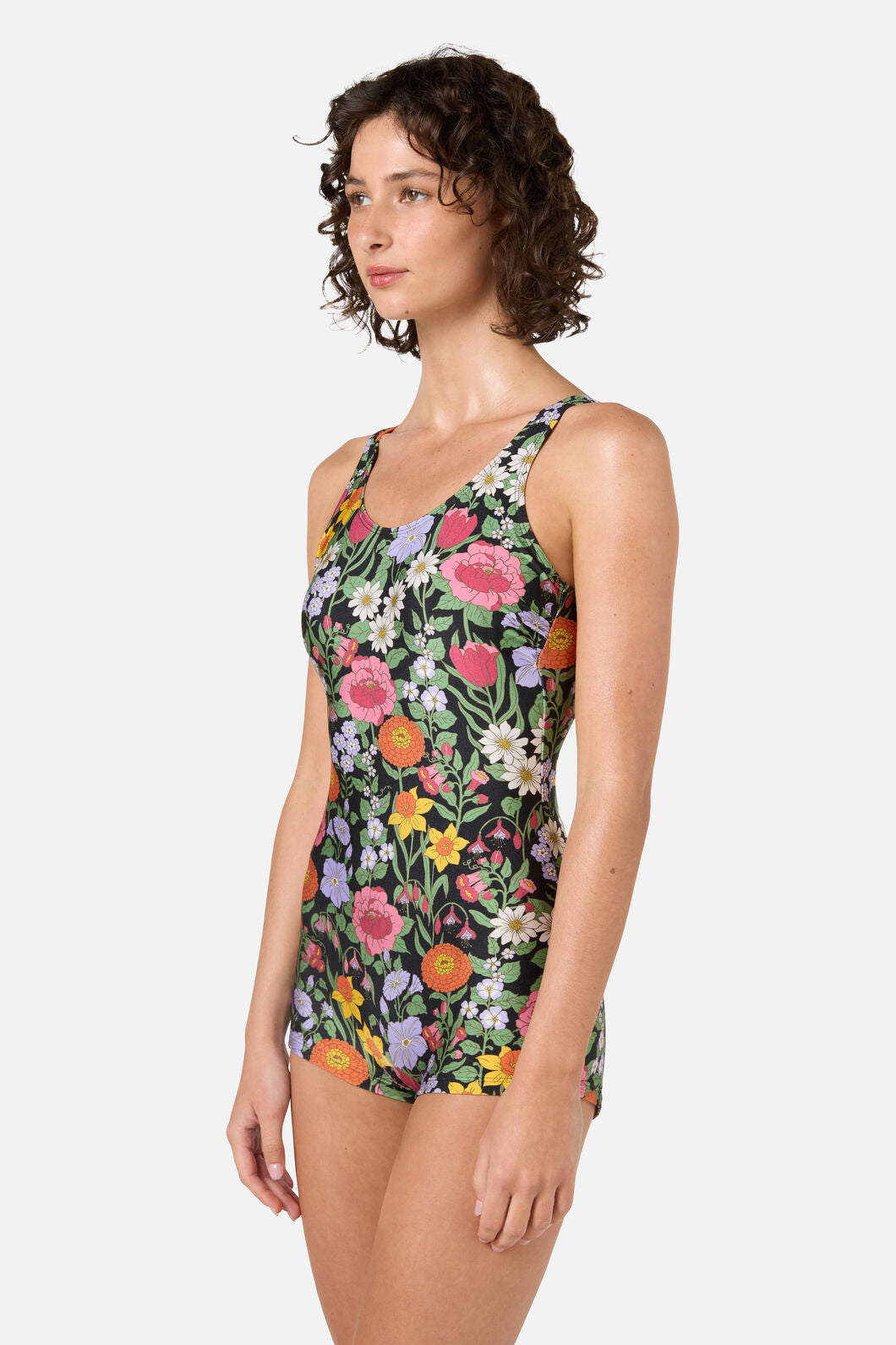 Princess Highway - Floral Field Boyleg One Piece - black