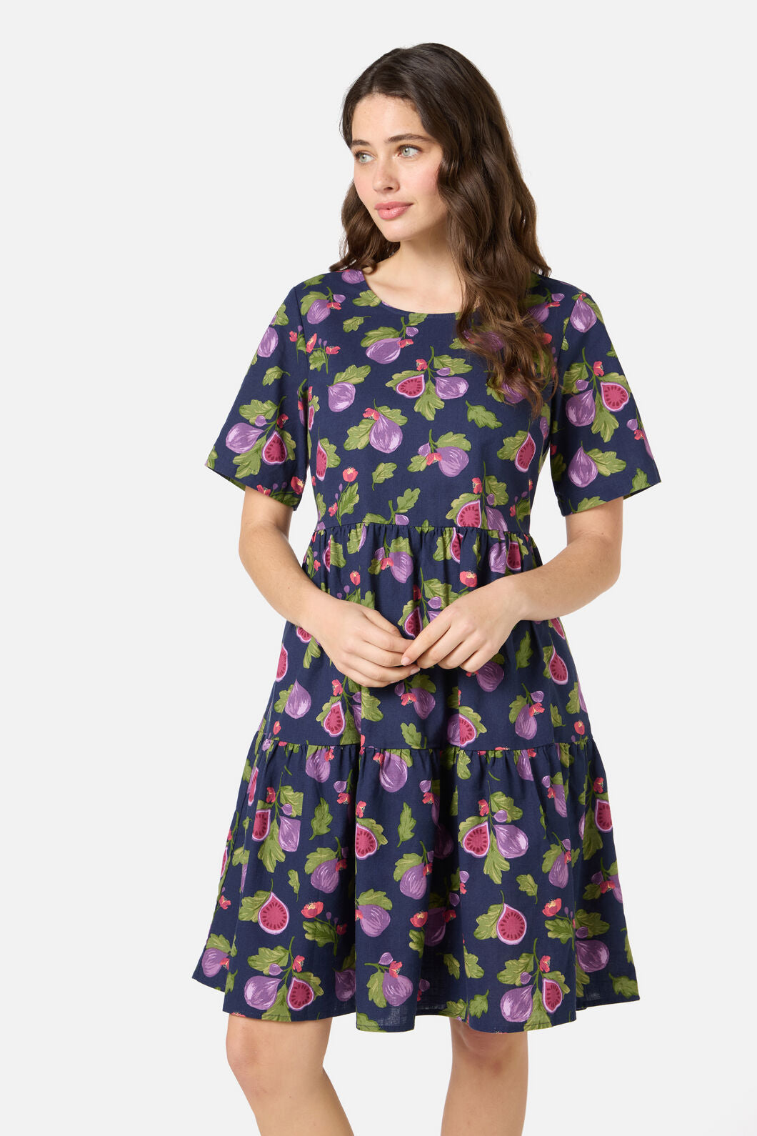 Princess Highway - Fig Tiered Smock Dress - navy