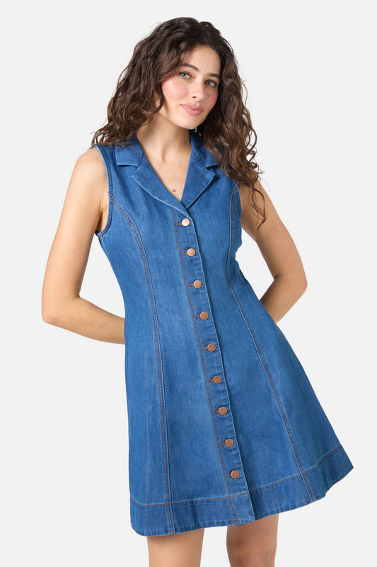 Princess Highway - Carrie Denim Pinny - blue-denim