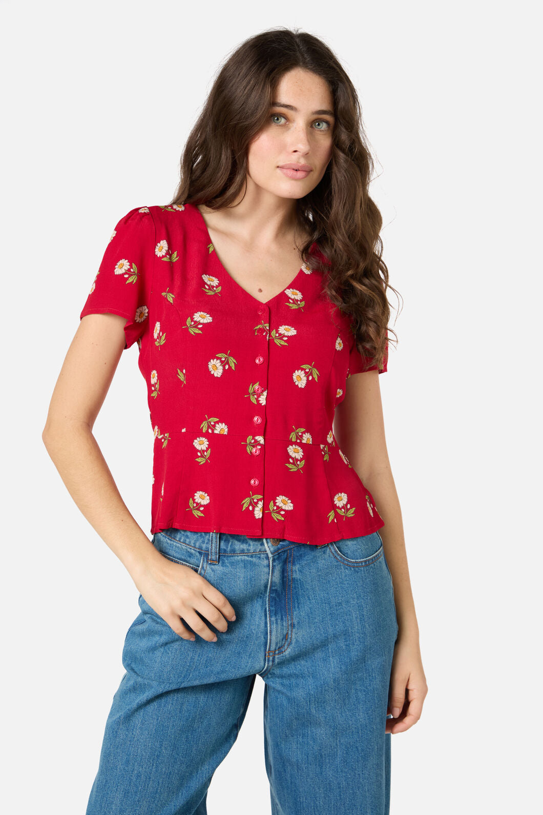 Princess Highway - Marguerite Daisy Top - red