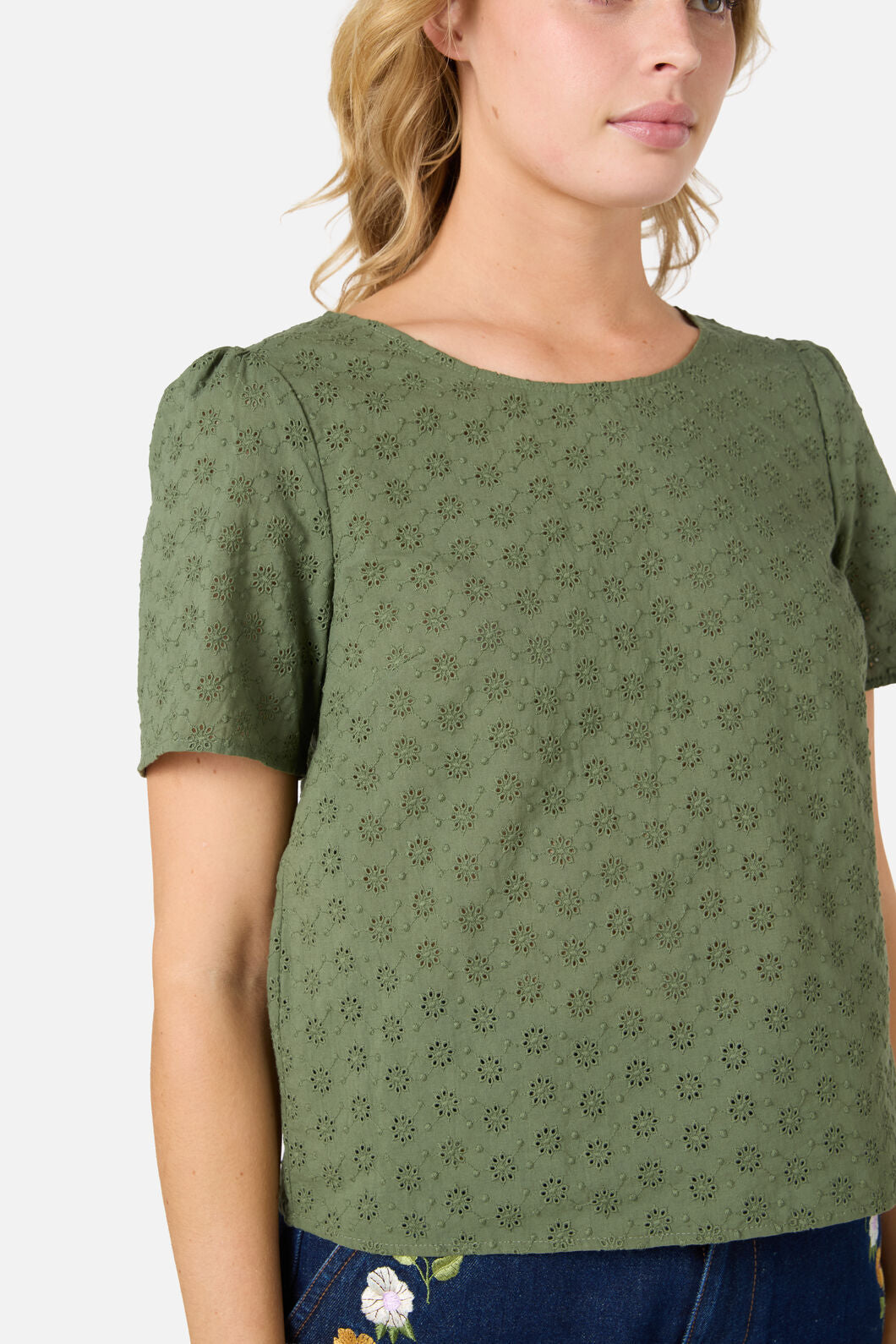Princess Highway - Asher Broderie Top - olive