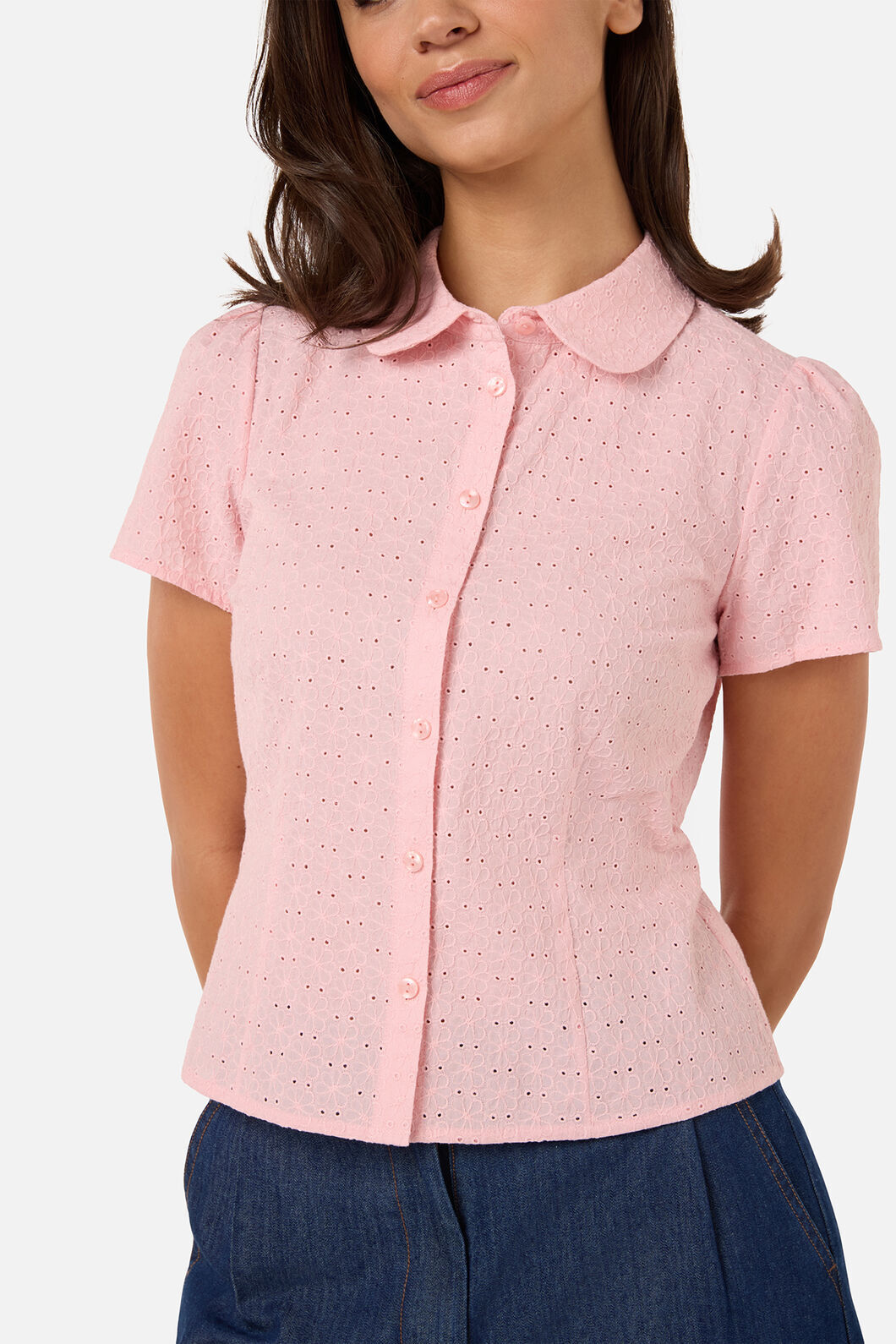 Princess Highway - Anastasia Broderie Blouse - pink