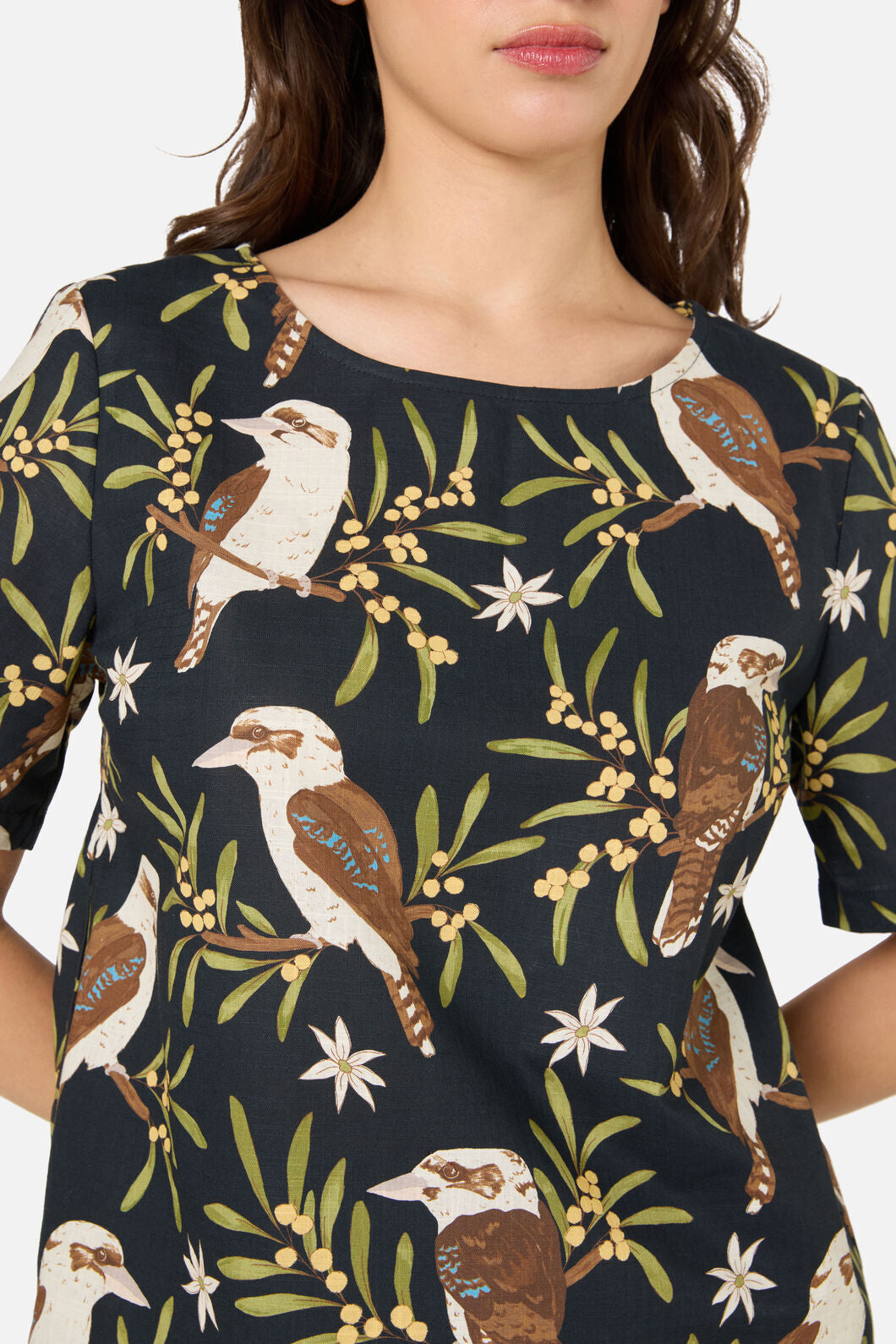 Princess Highway - Kookaburra Short Sleeve Top - black