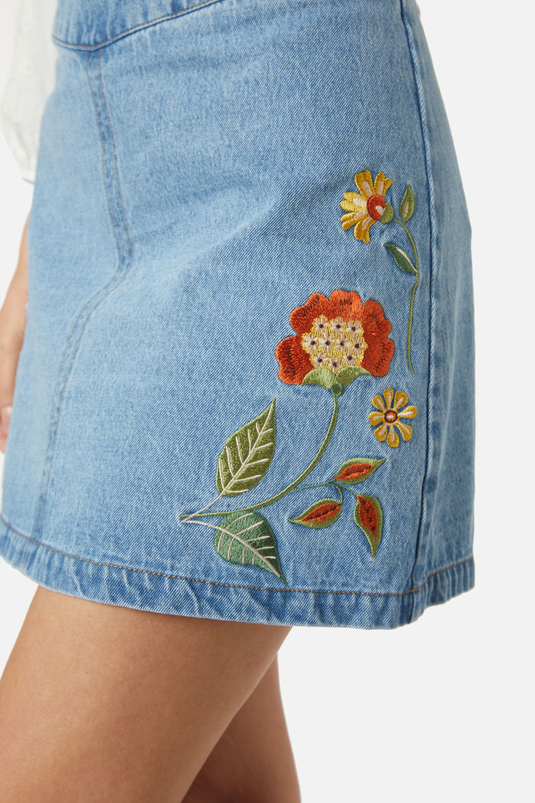 Princess Highway - Cami Emb Skirt - light-denim