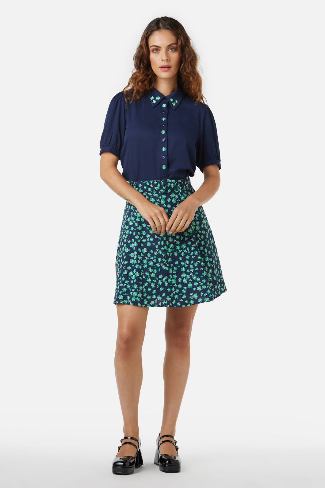 Princess Highway - Mille Fleur Skirt - navy