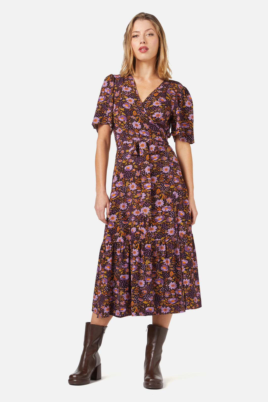 Princess Highway - Cynthia Wrap Dress - plum
