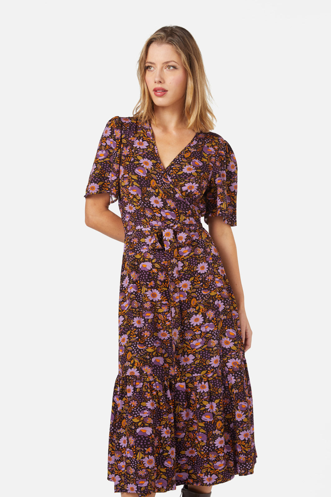 Princess Highway - Cynthia Wrap Dress - plum