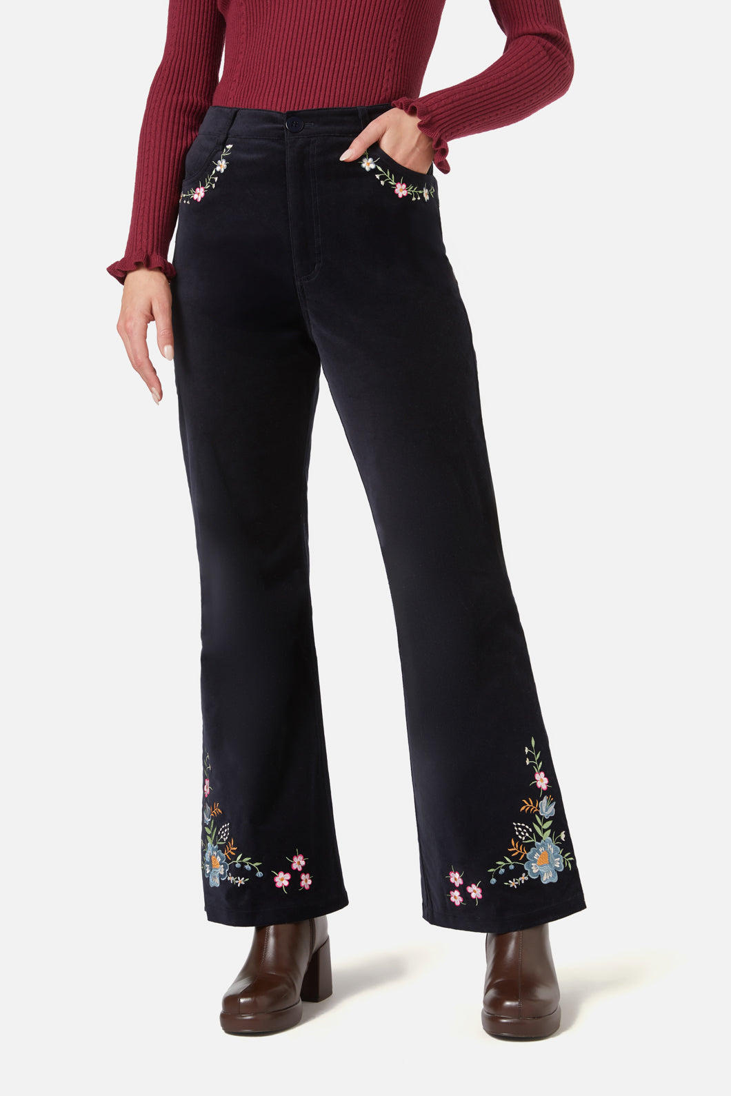 Princess Highway - Agnes Velvet Jean - navy