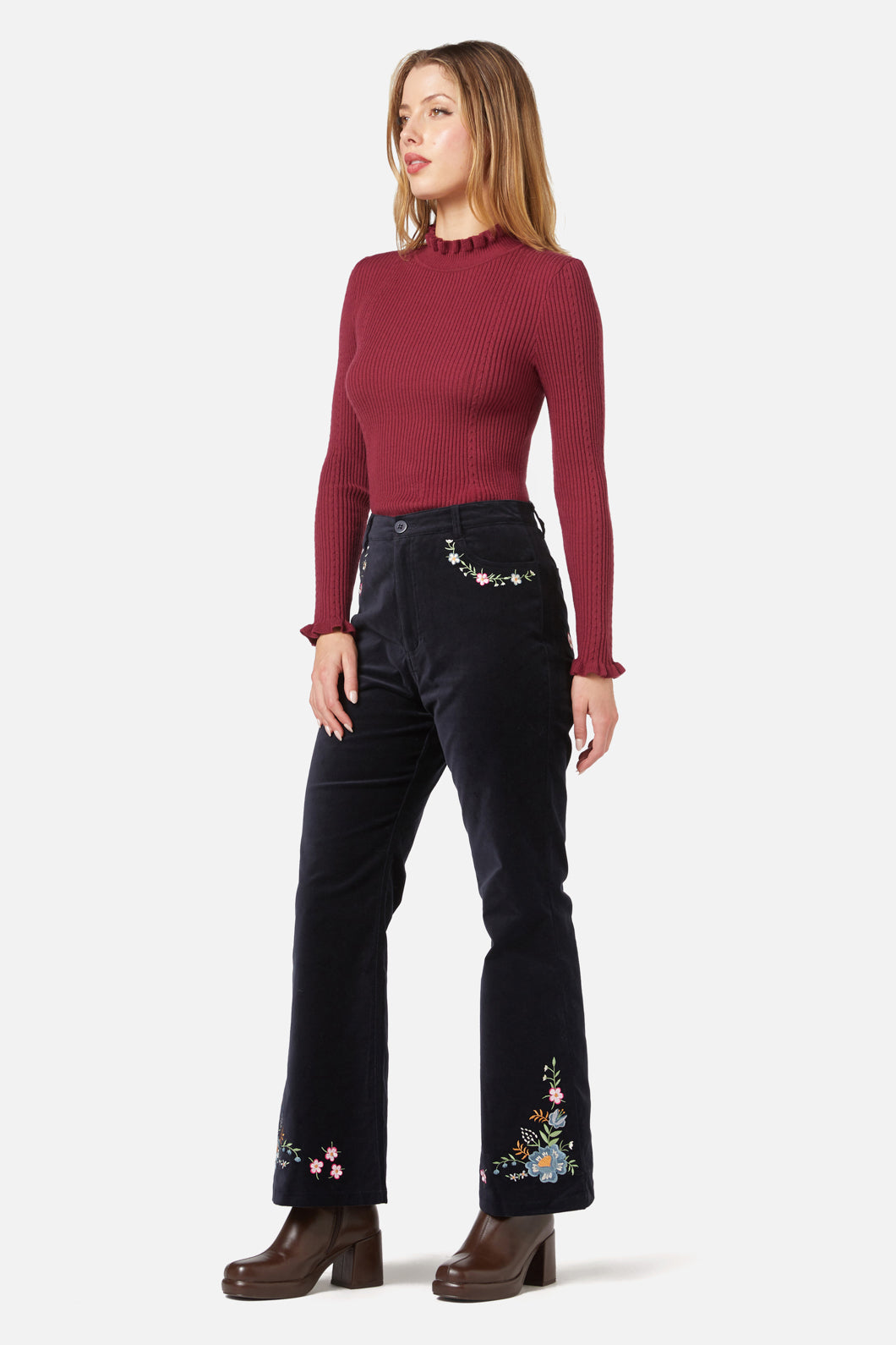 Princess Highway - Agnes Velvet Jean - navy