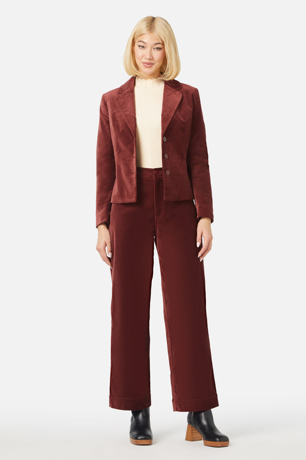 Princess Highway - Rachel Velvet Blazer - rust