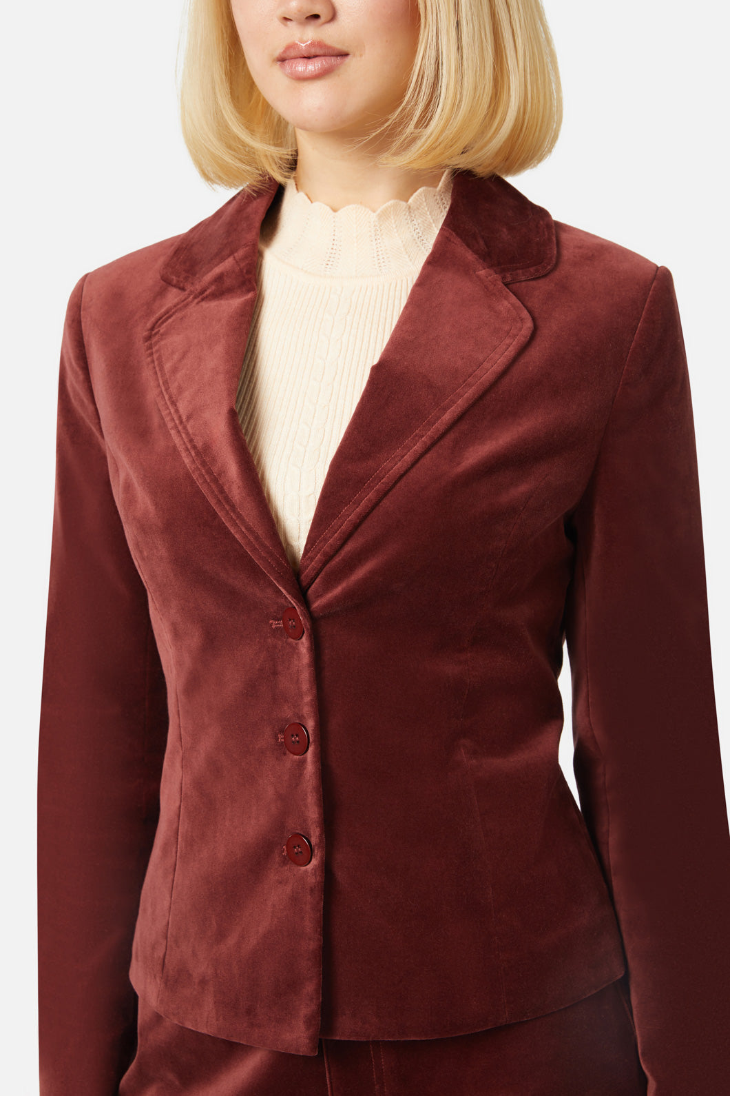 Princess Highway - Rachel Velvet Blazer - rust