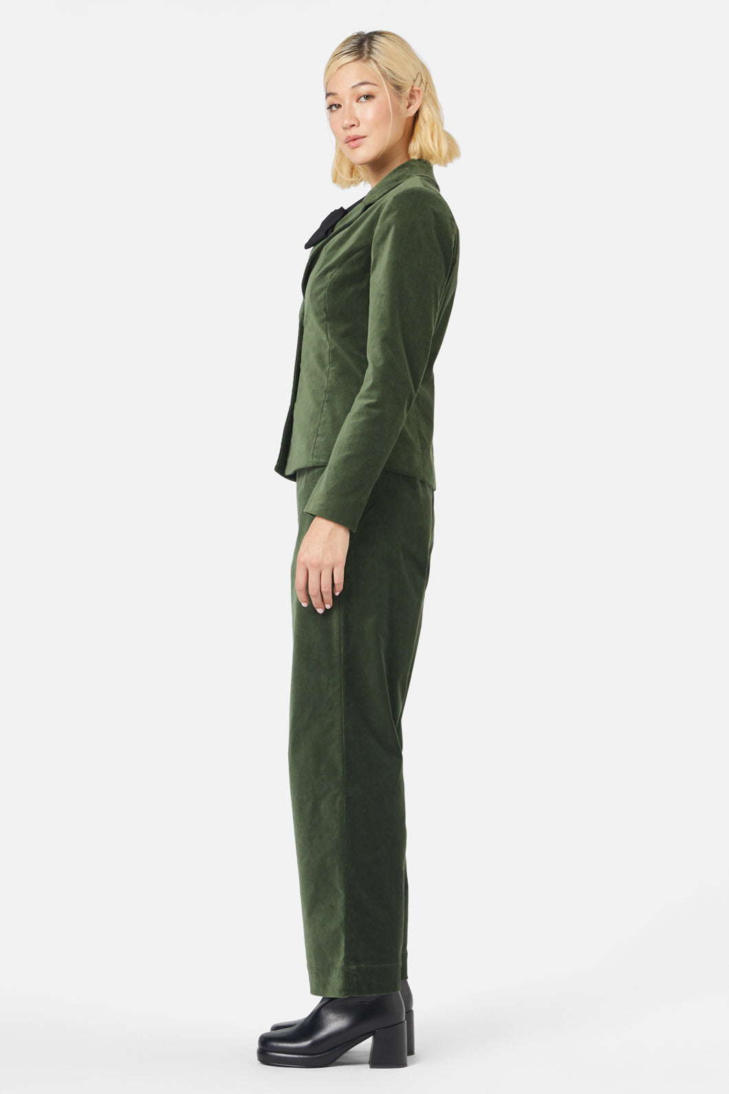 Princess Highway - Rachel Velvet Blazer - forest