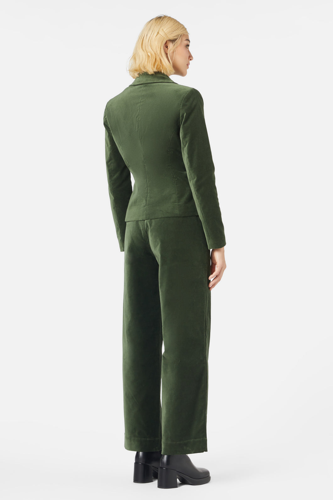 Princess Highway - Rachel Velvet Blazer - forest